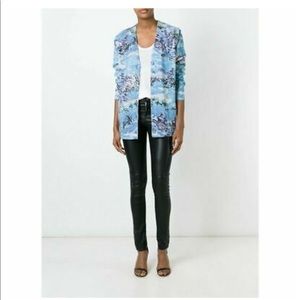 Saint Laurent YSL Blue palmtree cardigan woolblend